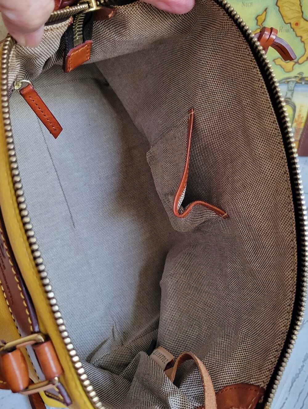 Dooney & Bourke Florentine Vacchetta Leather Satchel Crossbody Bag - Picture 6 of 10